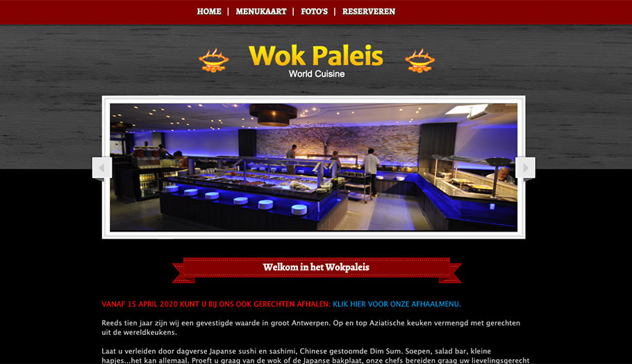 Web4life referentie: Restaurant Wok Paleis